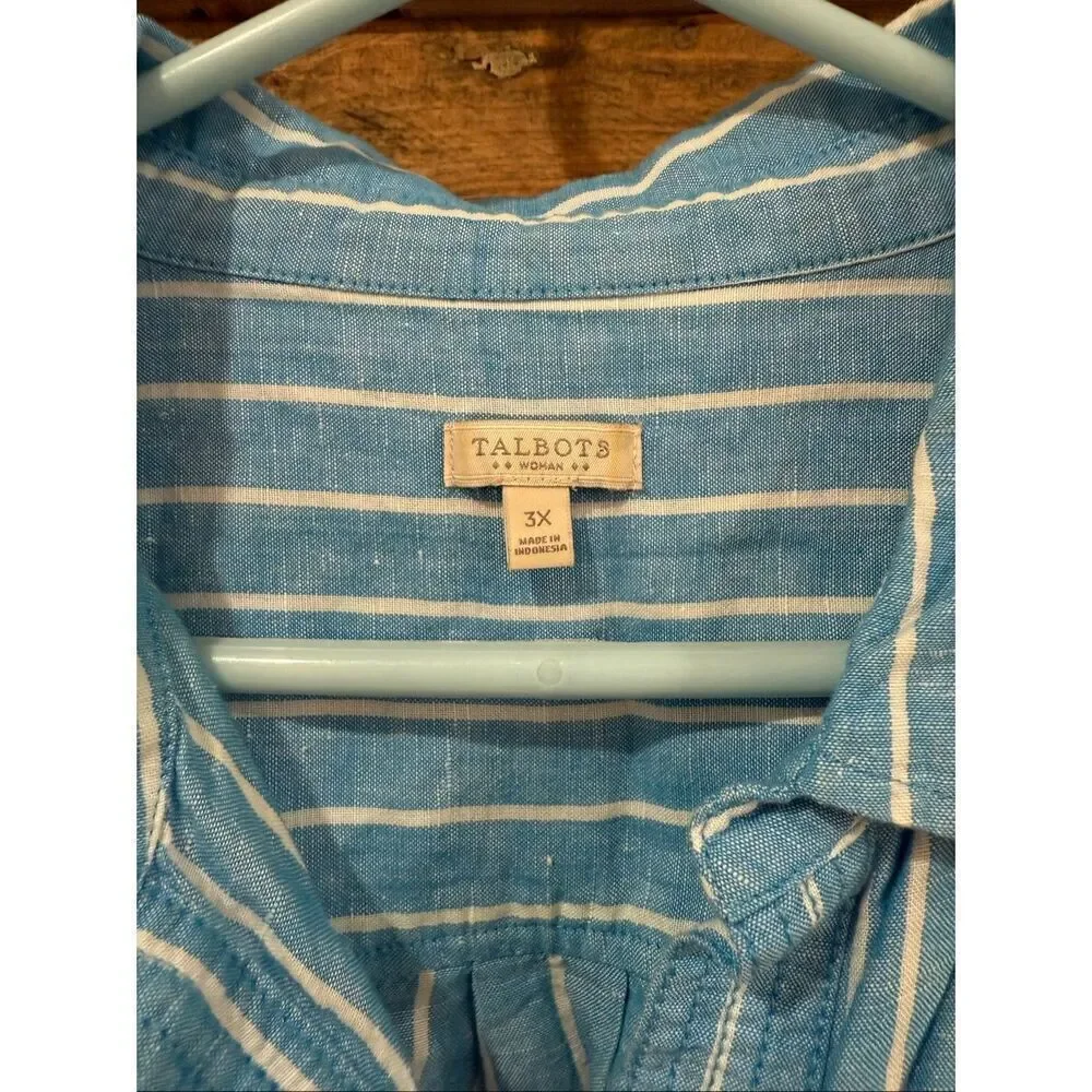 Talbots linen blend top sz 3X